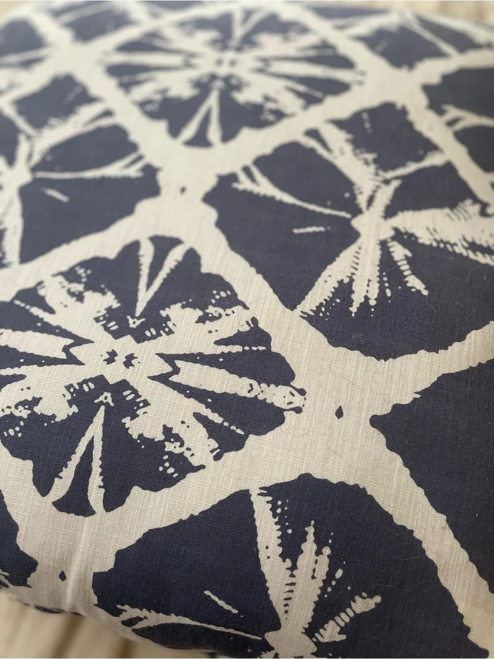 Pair of Decorative Boho Pillows - Indigo & White Shibori Tie-Dye Style NWOT